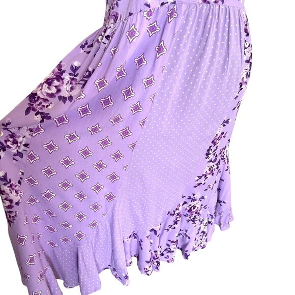 Women Within Women's Plus Boho Floral Mixed Print Maxi Dress Purple Size 22W - Picture 6 of 12